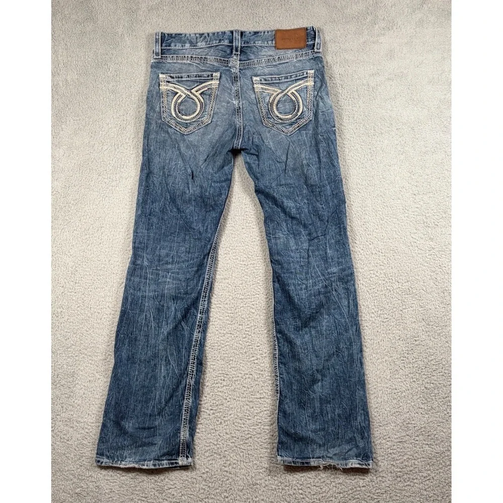 Big Star Pioneer Boot Jeans Mens 33L Distressed‎ Blue Wash Denim